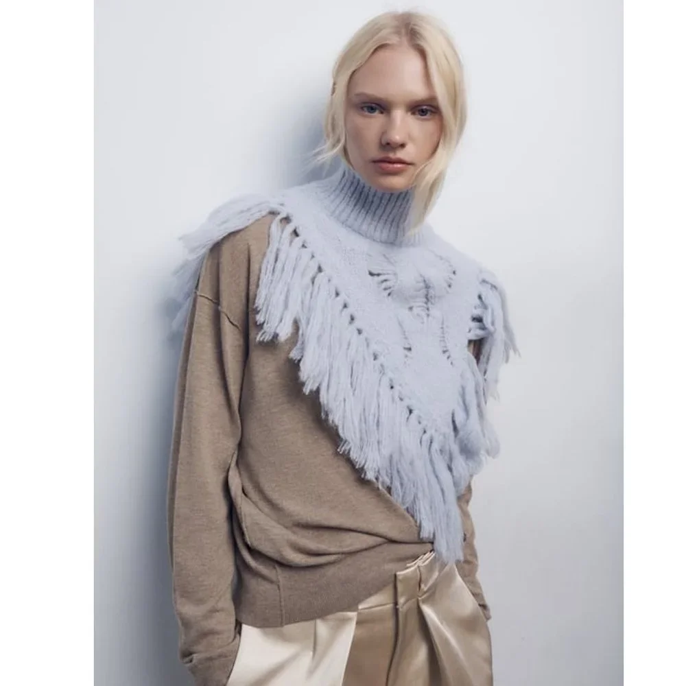 BLOGGER'S FAVE! Zara Knit Dickey With Fringing NWT - Picture 5 of 14